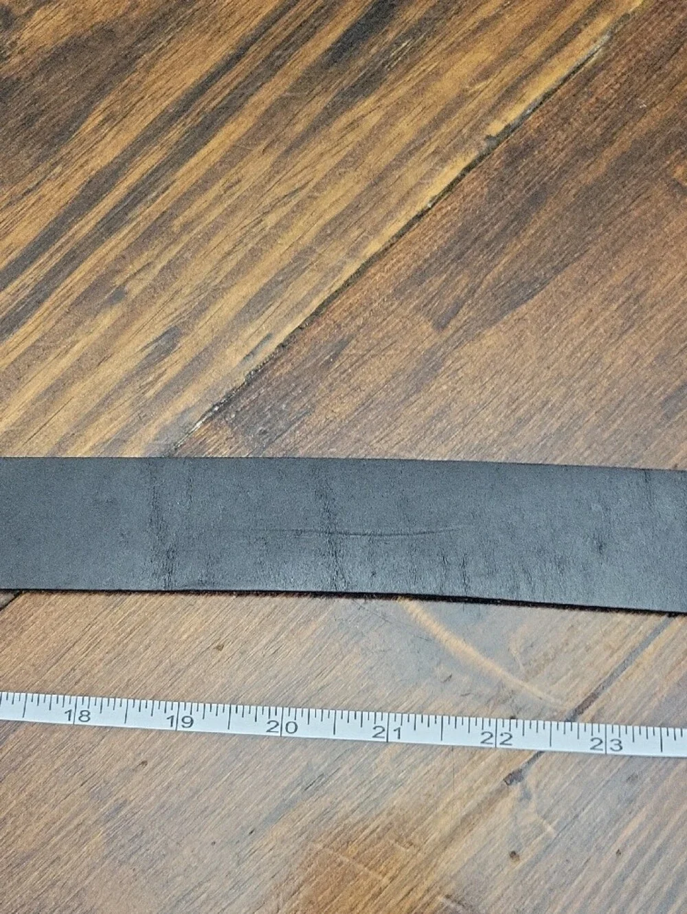 Anthropologie Black Leather Logo-Stamped Belt